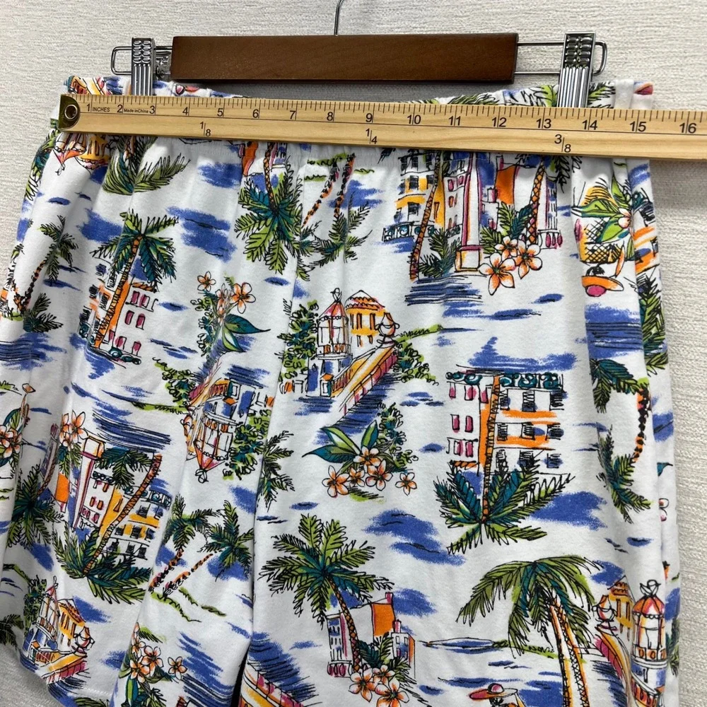 White Stag‎ Skort Women Large Vintage Y2K Tropical Palm Tree Wrap Skirt Short